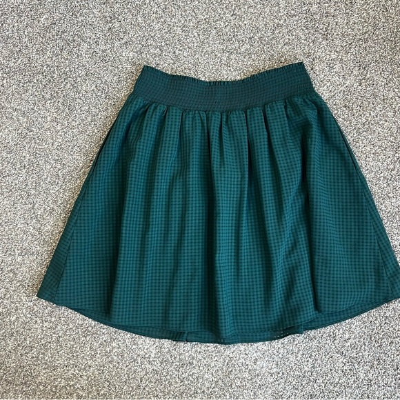 A New Day Green Gingham Pleated Mini Skirt, Size XS - Picture 6 of 7